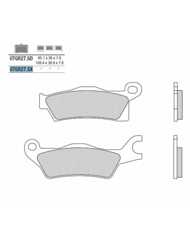 BREMBO Off-Road Sintered Metal Brake pads - 07GR27SX