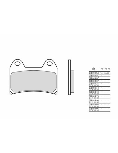 Plăcuțe de frână din metal sinterizat BREMBO originale - 07B B1 973