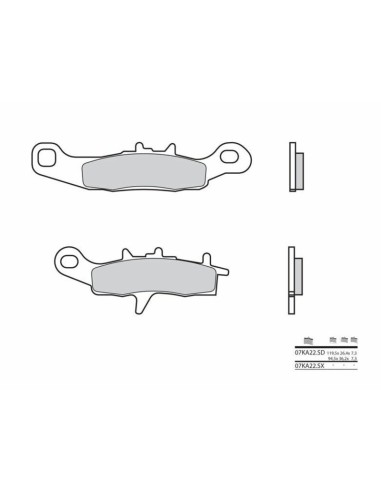 Plăcuțe de frână din metal sinterizat BREMBO Off-Road - 07KA22SX