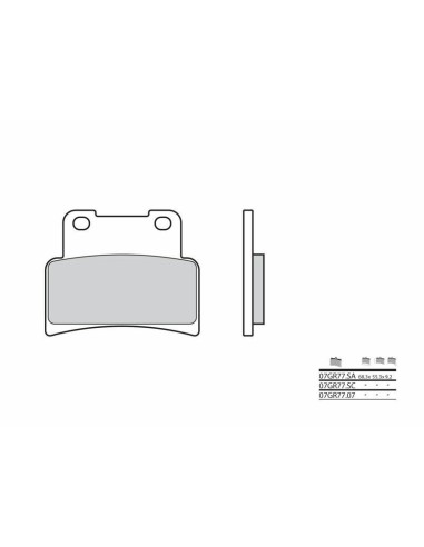 Plăcuțe de frână din metal sinterizat BREMBO Street - 07GR77SA