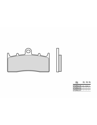 Plăcuțe de frână din metal sinterizat BREMBO Street - 07GR62SA