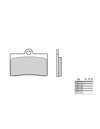 Plăcuțe de frână din metal sinterizat BREMBO Street - 07B B1 5SA