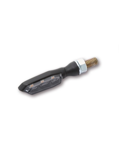 HIGHSIDER Pro Sonic-X1 LED Indicator Body Black / Lens Smoked (Pair), Front & Rear