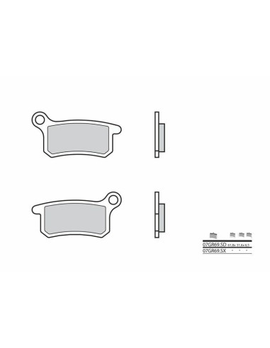 BREMBO Off-Road Sintered Metal Brake pads - 07GR69SX