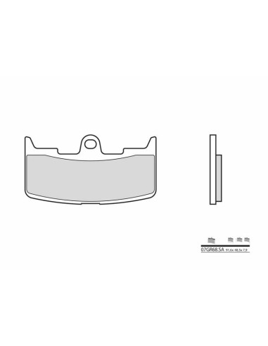 Plăcuțe de frână din metal sinterizat BREMBO Street - 07GR68SA