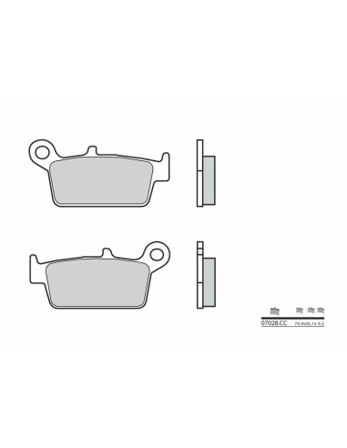 BREMBO Scooter Carbon Ceramic Brake pads - 07028CC