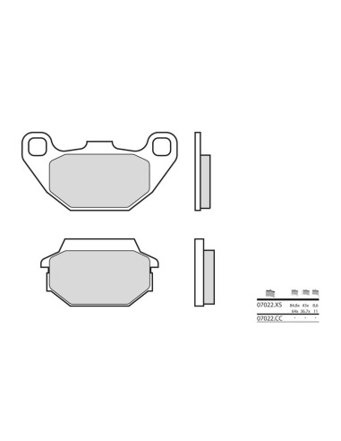 BREMBO Scooter Carbon Ceramic Brake pads - 07022CC