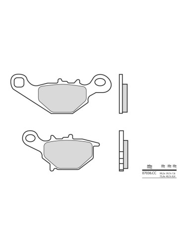 BREMBO Scooter Carbon Ceramic Brake pads - 07036CC