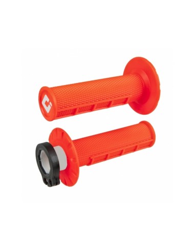 Mânere ODI Emig V2 Lock-on Half Waffle Orange Neon