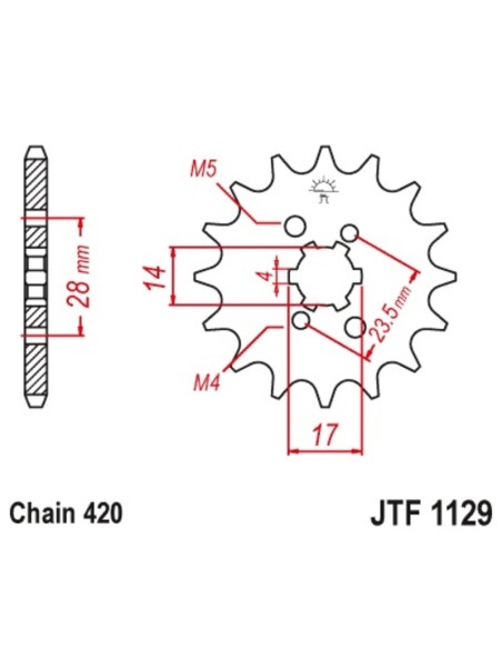 JT SPROCKETS Steel Standard Front Sprocket 1129 - 420