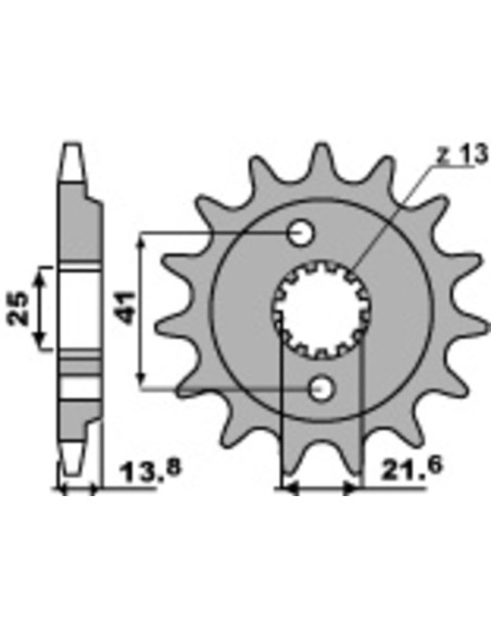 Pinion frontală fără zgomot din oțel PBR 346 - 525