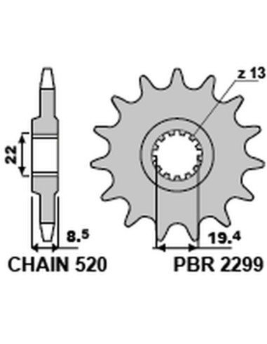 PBR Steel Standard Front Sprocket 2299 - 520