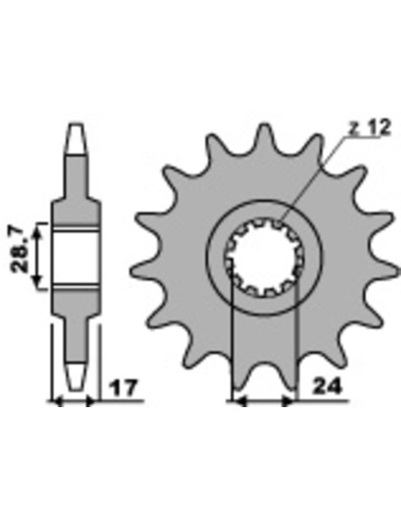 PBR Steel Noise-Free Front Sprocket 2073 - 525