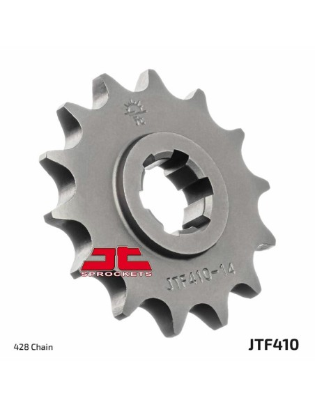 JT SPROCKETS Pinion față standard din oțel 410 - 428