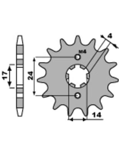 Pinion față PBR 13 dinți oțel standard 420 pas tip 2153