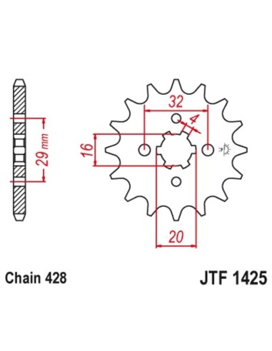 JT SPROCKETS Pinion față 15 dinți...