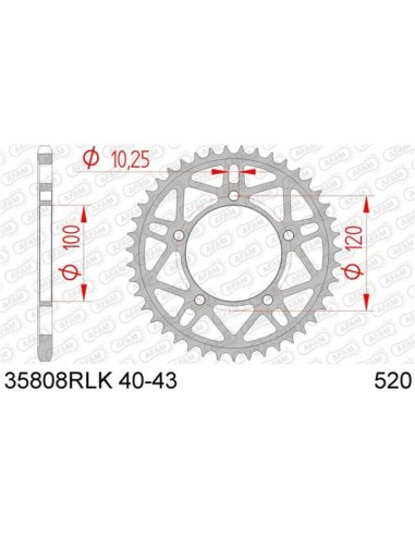 Pinion ultra-ușoară din oțel AFAM 35808 - 520
