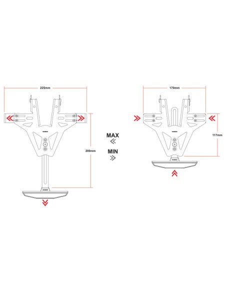 HIGHSIDER pro License Plate Holder Akron-RS Ducati Without Rear Light