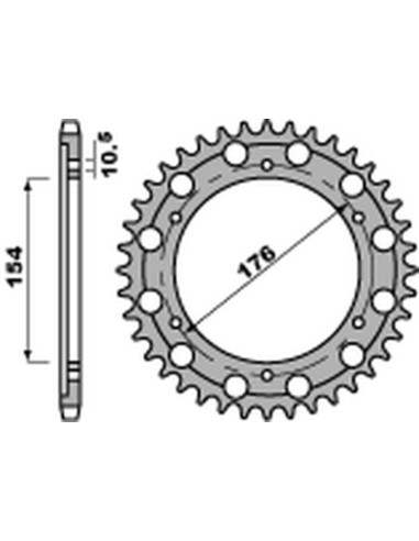 PBR Standard C45 Steel Rear Sprocket 4679 - 525