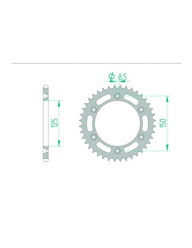 AFAM Steel Standard Rear Sprocket 71304 - 520