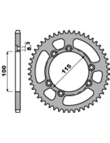 PBR Standard Steel Rear Sprocket 4370 - 428