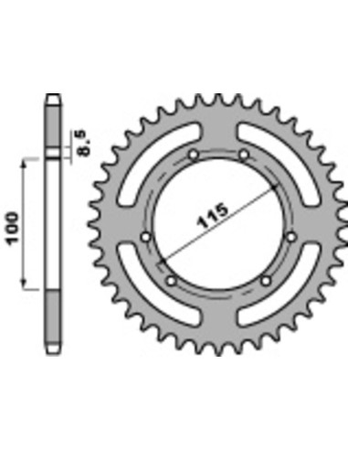 PBR Standard Steel Rear Sprocket 4391 - 420