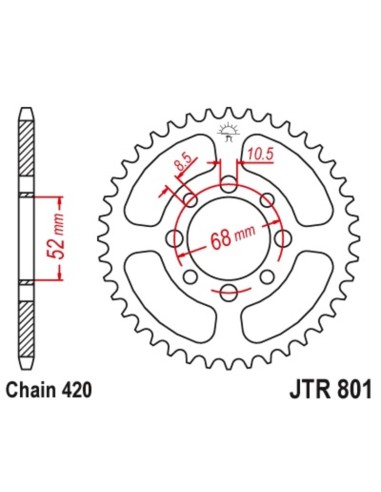 Rear sprocket JT SPROCKETS Steel...