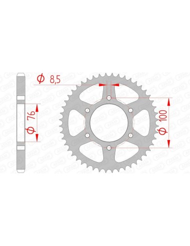 AFAM Steel Standard Rear Sprocket 12227 - 428