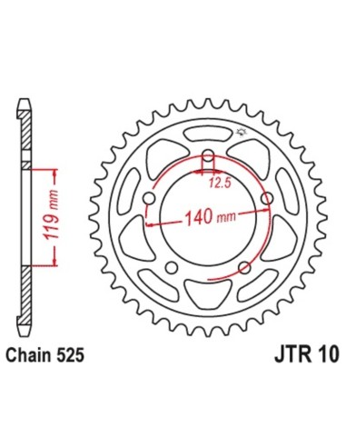 JT SPROCKETS Standard Steel Rear...
