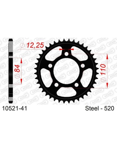 AFAM Steel Standard Rear Sprocket 10521 - 520