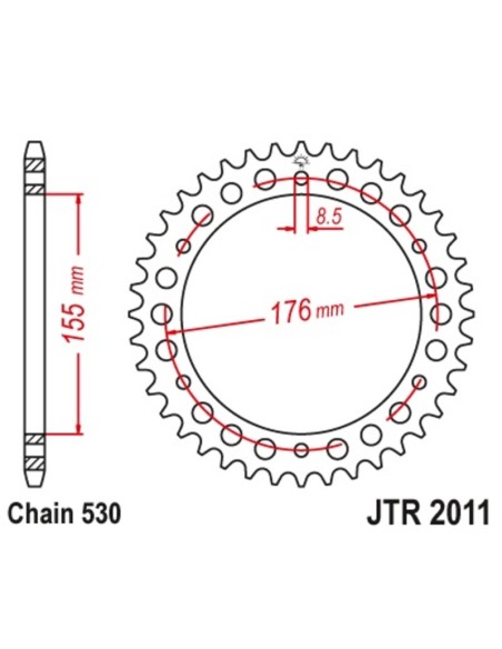 JT SPROCKETS Pinion standard din oțel 2011 - 530