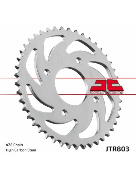 JT SPROCKETS Pinion spate ultra-ușor anodizat dur din oțel 803 - 428