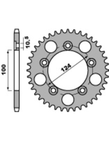 PBR Standard C45 Steel Rear Sprocket 4443 - 525