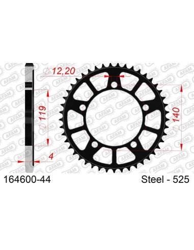 AFAM Steel Standard Rear Sprocket 164600 - 525