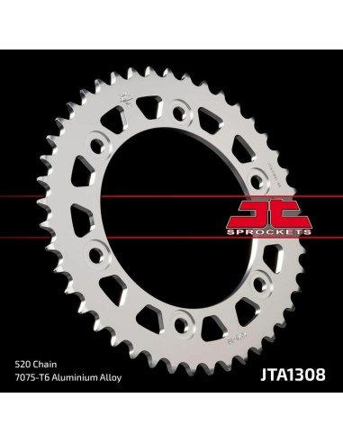 JT SPROCKETS Pinion spate ultra-ușor din aluminiu 1308 - 520 negru