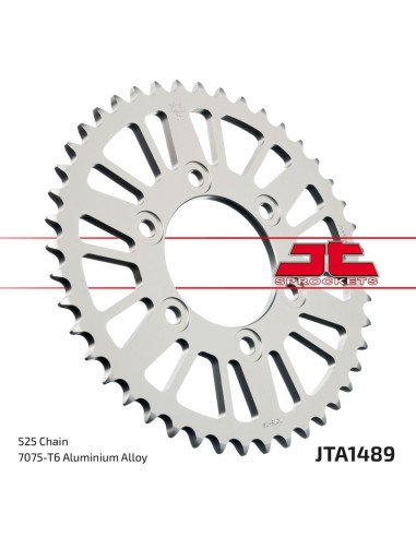 JT SPROCKETS Pinion spate ultra-ușor din aluminiu 1489 - 525 negru