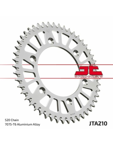 JT SPROCKETS Pinion din aluminiu ultra-ușor, cu autocurățare, 210 - 520 negru