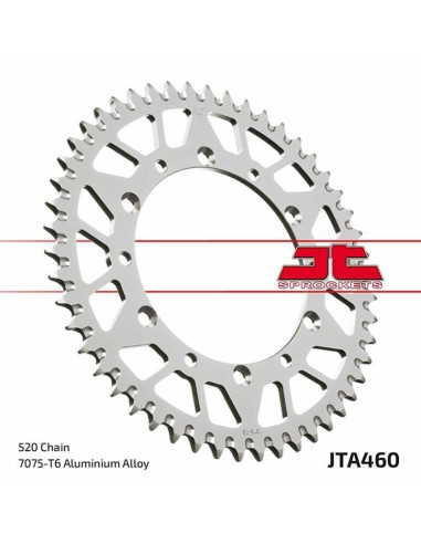 JT SPROCKETS Pinion din aluminiu ultra-ușor, cu autocurățare, 460 - 520 negru
