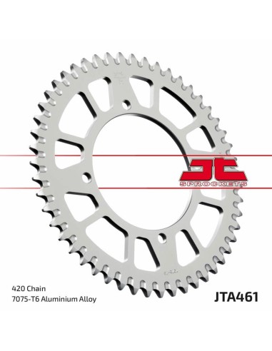 JT SPROCKETS Pinion din aluminiu ultra-ușor cu autocurățare 461 - 420 negru