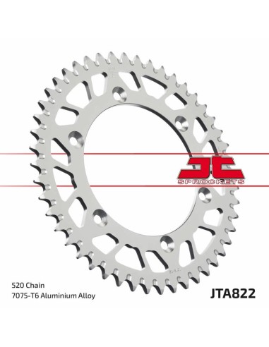 JT SPROCKETS Pinion din aluminiu ultra-ușor cu autocurățare 822 - 520 negru