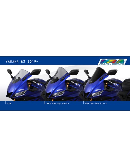 Parbriz MRA Racing ''R'' negru Yamaha YZF-R3