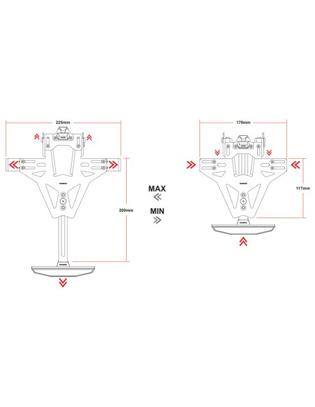 Suport pentru plăcuță de HIGHSIDER Akron-RS Pro - Kawasaki Z 1000/ Z 1000 SX Negru