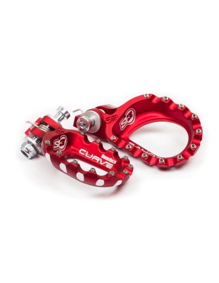 S3 Curve Footrests Aluminium Red