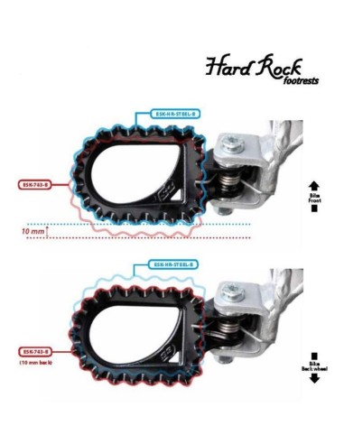 S3 Hard Rock Footrests +10mm Rear...