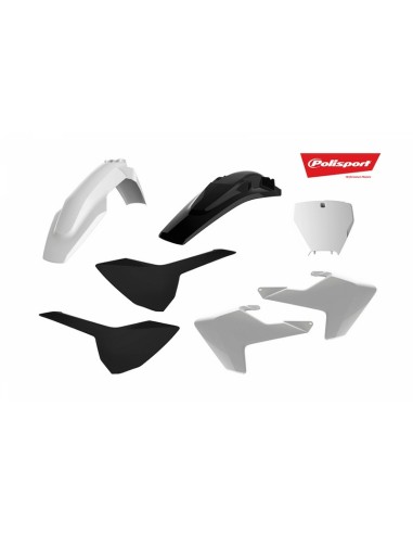 Kit materiale plastice POLISPORT Alb/Negru Husqvarna TC/FC Multi