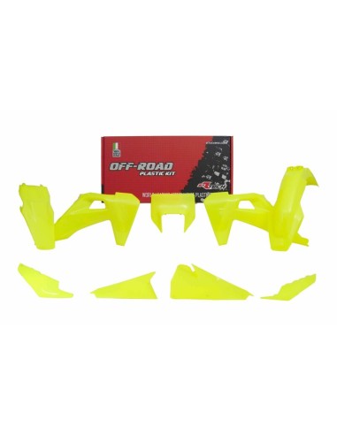 Kit plastic RACETECH Galben neon Husqvarna