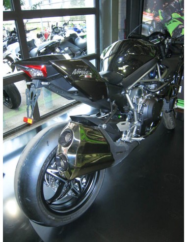V PARTS License Plate Holder Black Kawasaki H2