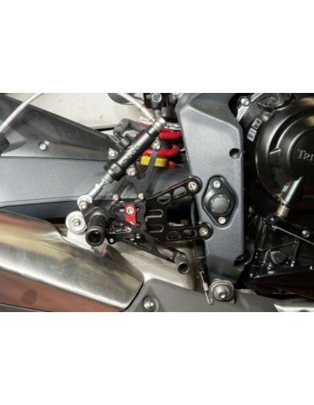LSL Multiposition Black Anodised Rearsets Triumph 675 Street Triple R