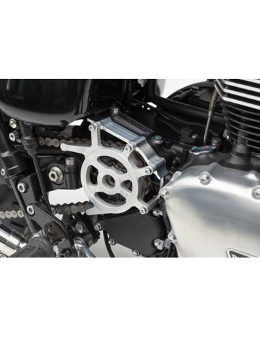 Protecție LSL Clubman neagră pentru pinion față Triumph Thruxton Silver