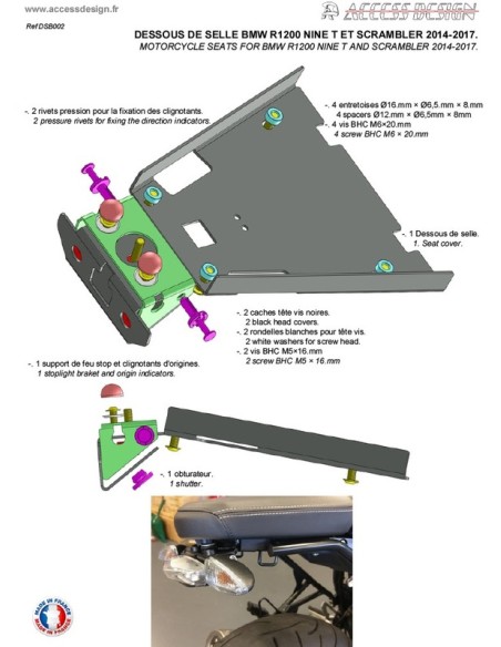 ACCESS DESIGN Under Saddle Black BMW R Nine T1200